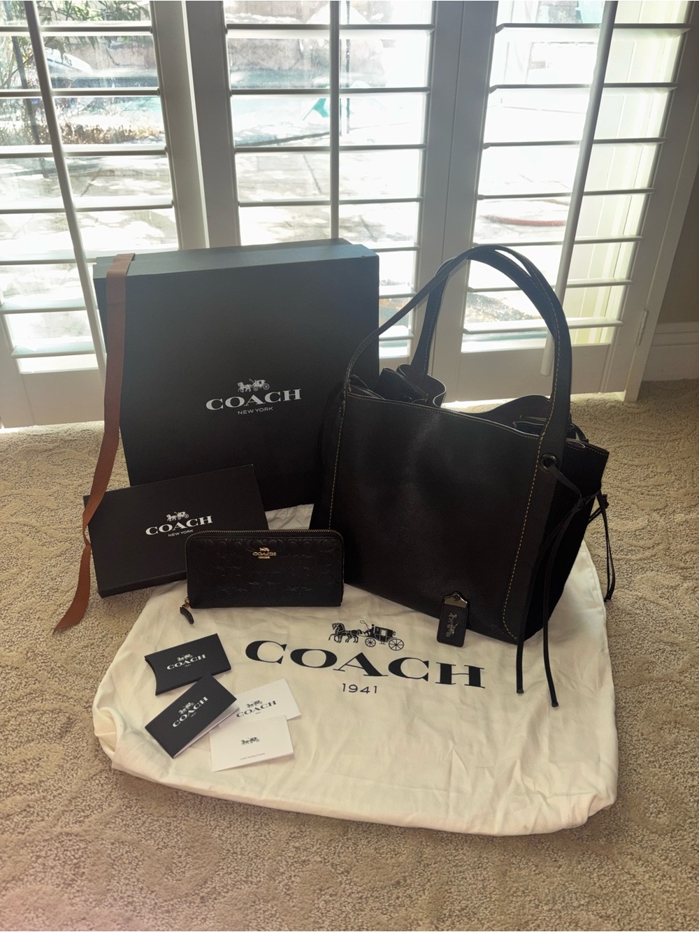 AUTHENTIC COACH HARMONY HOBO BAG + ACCORDION ZIP WALLET SET